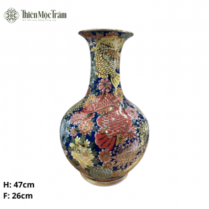 Lộc bình Bát Tràng cao cấp – Họa Tiết Cá Chép & Hoa Mẫu Đơn