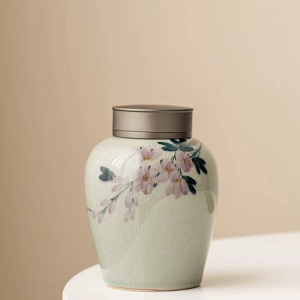 Hũ Đựng Trà Gốm Hoa Đào