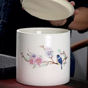 Alternative view of Hũ Đựng Trà Gốm Chim Hoa Thanh Sứ