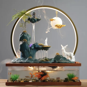 Thác Nước Tiểu Cảnh Hồ Cá Ánh Nguyệt