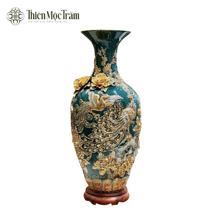 Lộc bình Bát Tràng đắp nổi