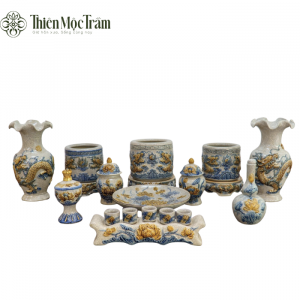 Bộ đồ thờ men rạn thường Bát Tràng