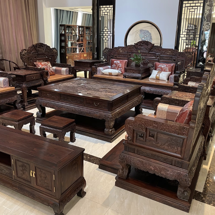 Bộ bàn ghế gỗ mỹ nghệ cao cấp - Ảnh 2