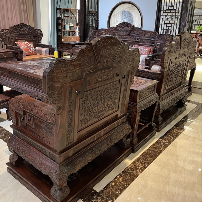 Bộ bàn ghế gỗ mỹ nghệ cao cấp - Ảnh 3