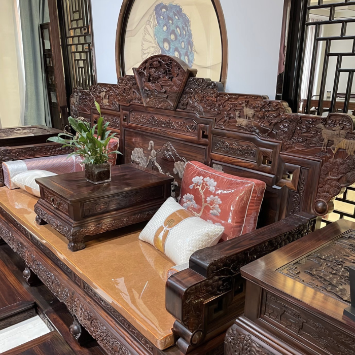 Bộ bàn ghế gỗ mỹ nghệ cao cấp - Ảnh 4