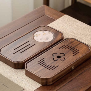 Khay Trà Gỗ Tự Nhiên Mini – Hoa Văn Cổ Phong